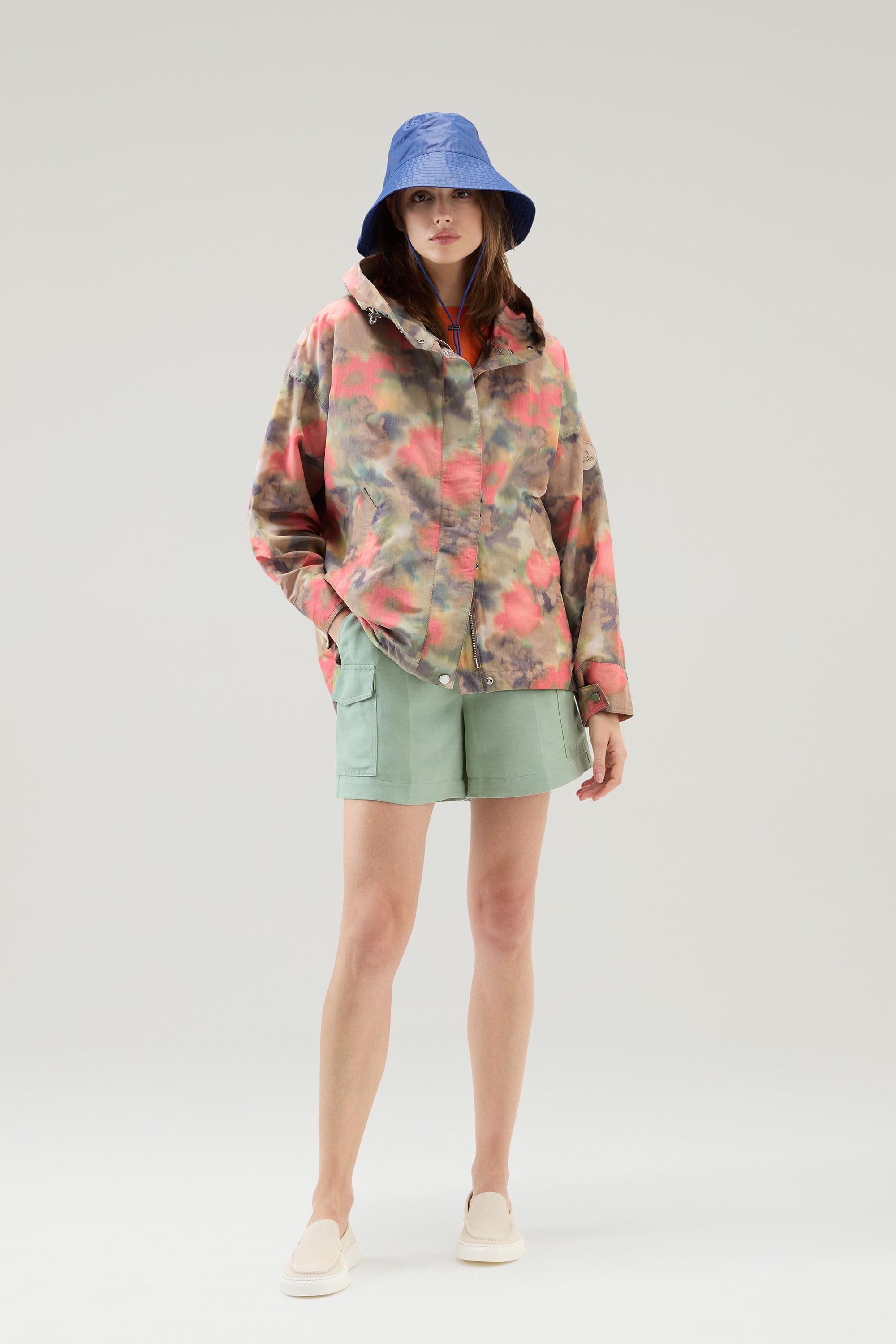 CHINE' LINEN HOODED JACKET