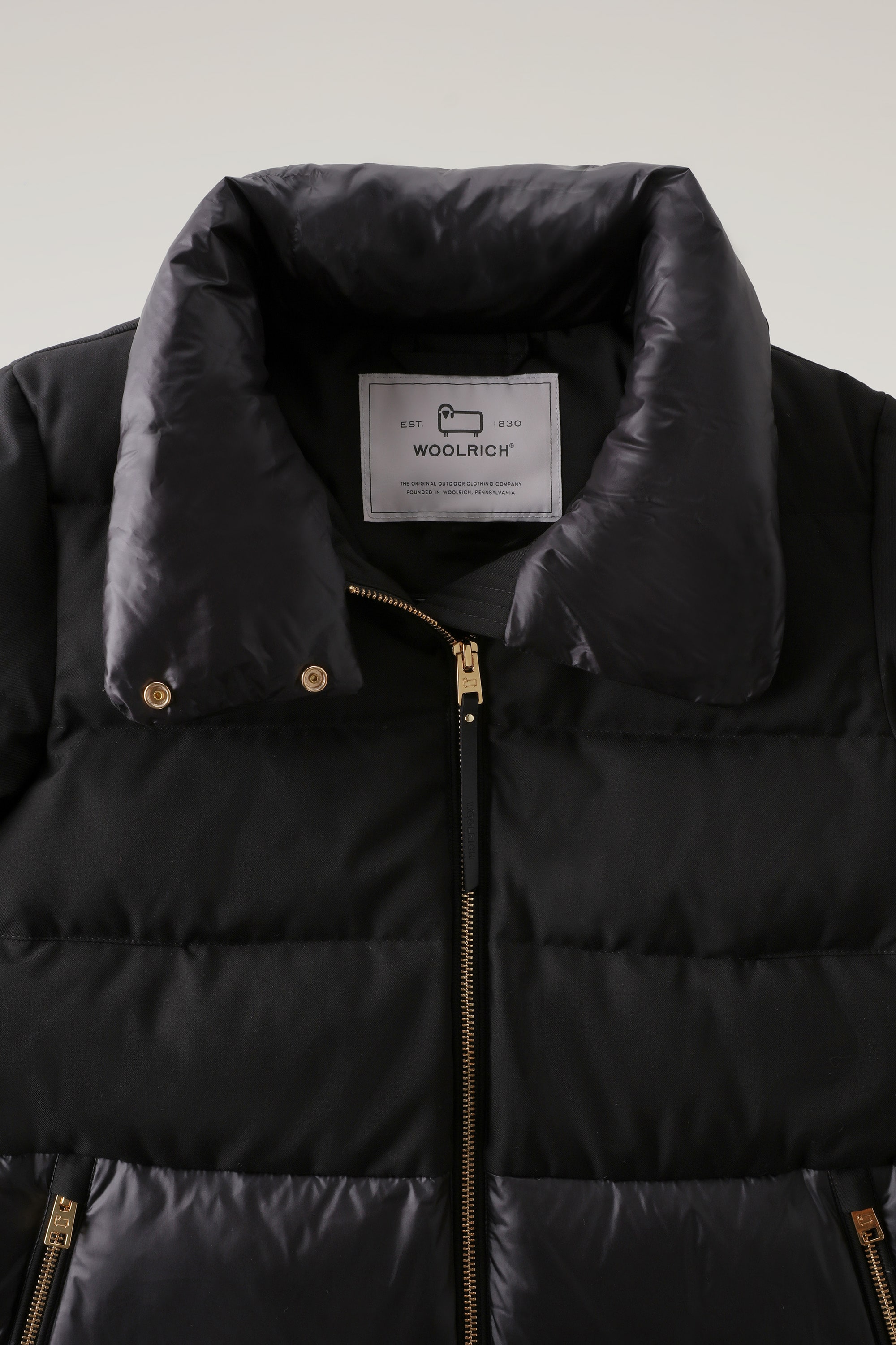 woolrich puffy coat schwarz