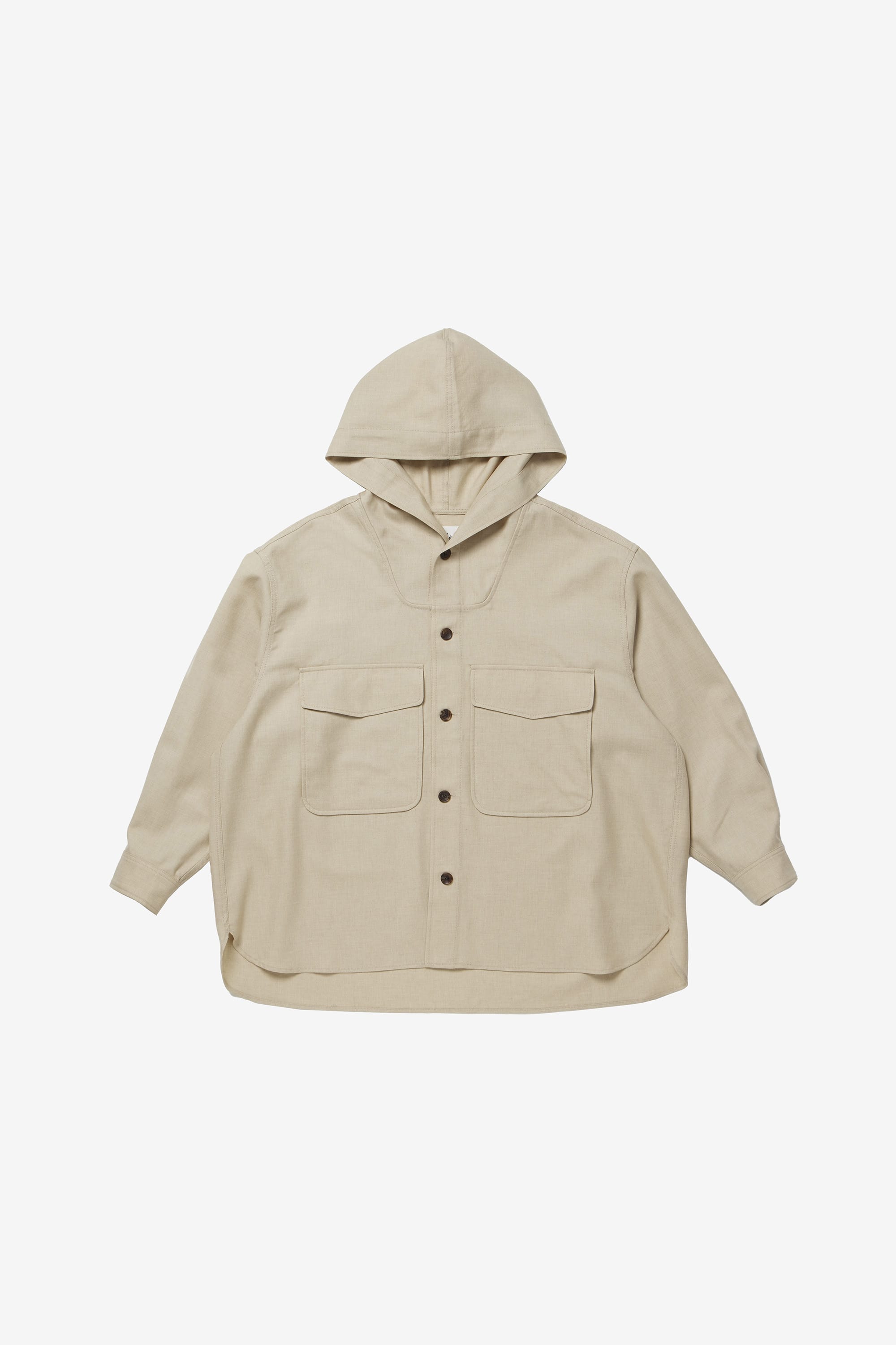 ウール ギャバジン フーディー シャツ / WOOL GABARDINE HOODIE SHIRT