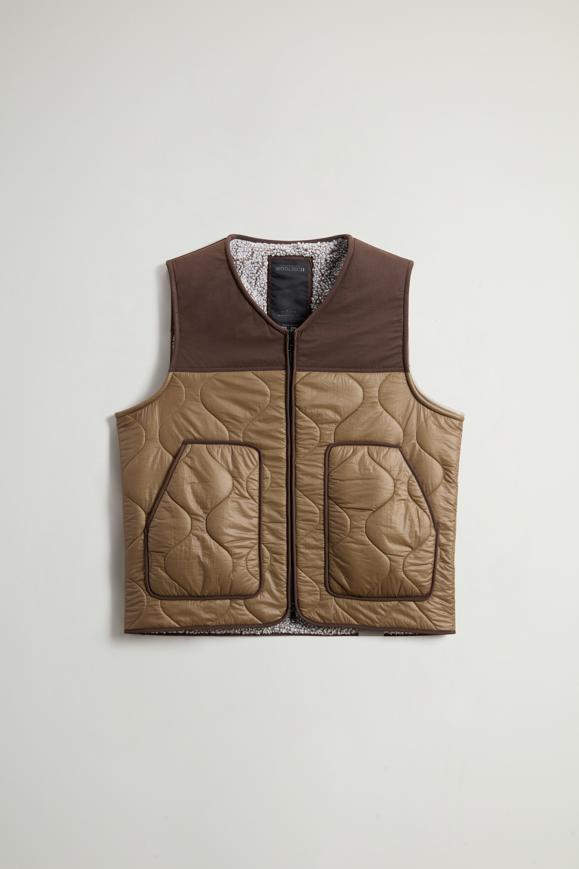 キルテッド シェルパー リネン ベスト / QUILTED SHERPA LINED VEST